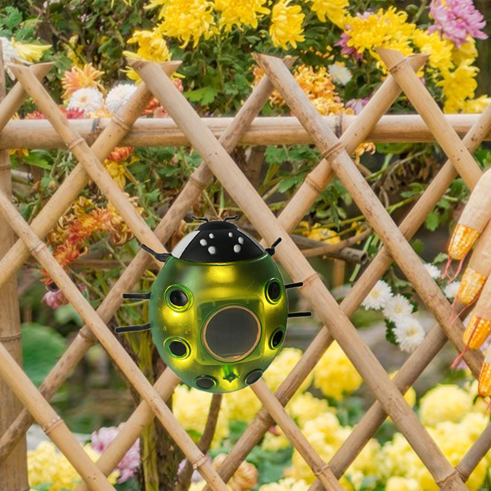 

Божья коровка Садовое украшение на открытом воздухе с солнечными лампами, статуя, водонепроницаемый электрический забор