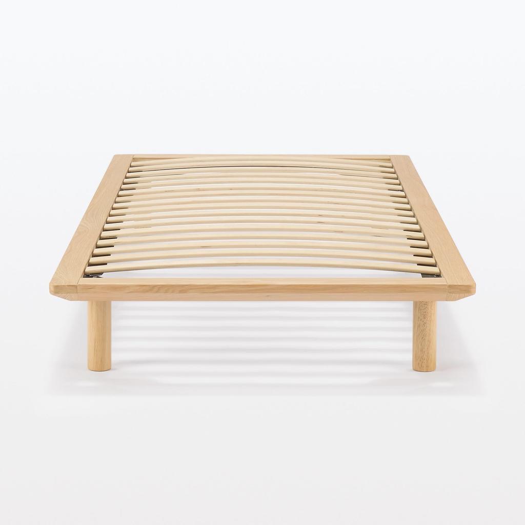 MUJI Wooden Bed Small Width X Depth 202 X Height Oak Veneer 12892137 Sold Frame, Size, 85.5 5.5 Cm, (Legs Separately/Customer Installed)