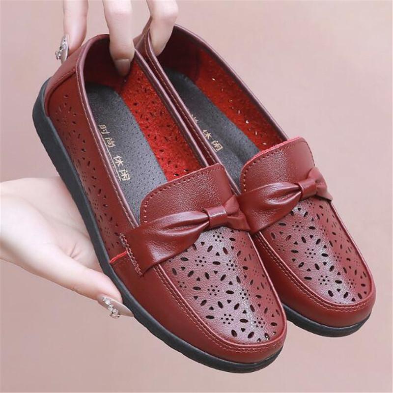 Fashion Spring Autumn Fashion Women's Flat Casual Single Shoes Comfort Woman Slip On Loafers Shoes Mid Aged and Elderly Mothers Shoes