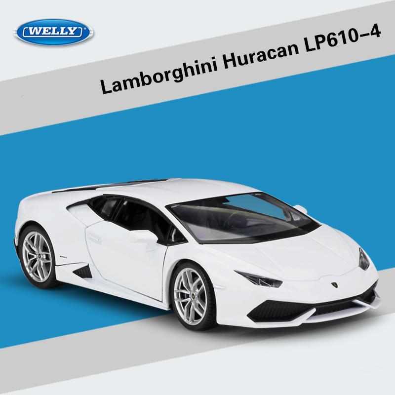1/24 skala Welly Lamborghini Huracan LP610-4 legeringsbilmodell støpt metall leketøyskjøretøy bilmodell høy simuleringssamling gaver til barn