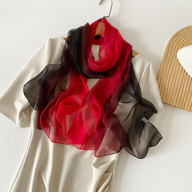 Rainbow Solid Color Pearl Chiffon Headscarf for Women Malaysian Baotou Hat Scarf Polyester Scarf Scarf for Women