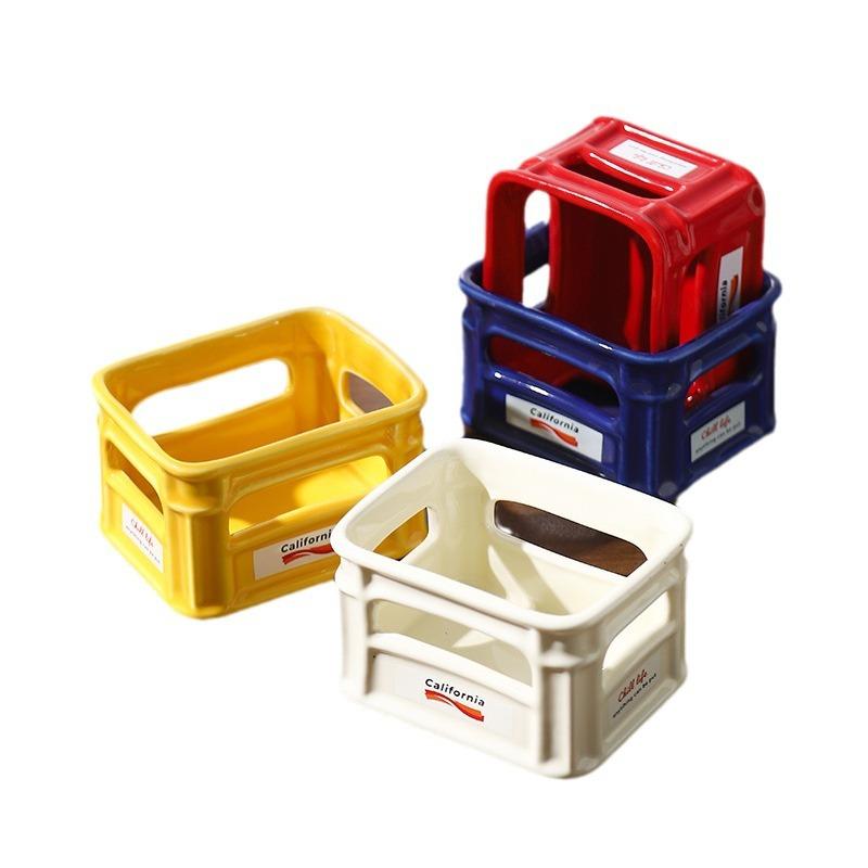 1Pc Ceramic Fries Bowl High Value Internet Celebrity Popcorn Snack Creative Basket Household Fruit Atmosphere