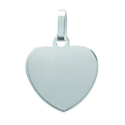 [B9916] - Silver 'Heart' Silver Pendant (blank To Engrave) - 19x22 Mm