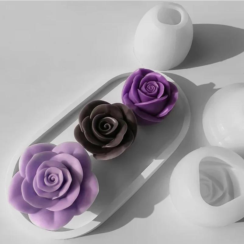 1ks Silikonové formy na svíčky s růžemi 3D Pivoňkový květ Sádra Výroba mýdla DIY Forma na pečení čokoládové dorty Valentýnský dárek
