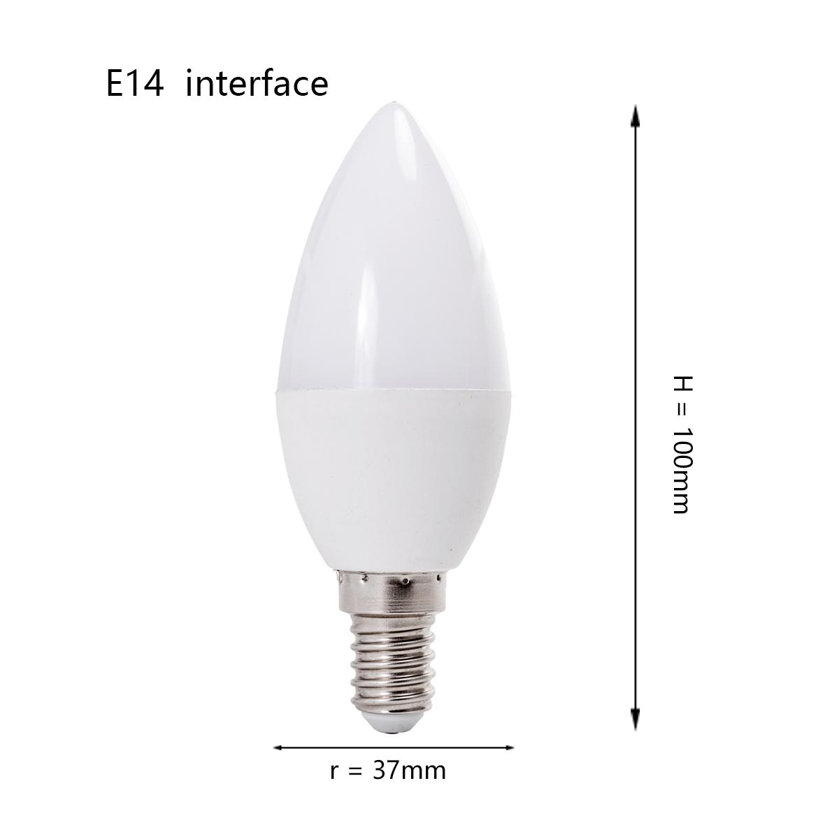 

Змінний струм 220 В 240 В 5 Вт Світлодіодна люстра Форма полум’я свічки Лампа E14 E12 B15 Холодний теплий білий Замініть галогенну декоративну лампу Candle Shape-E14 теплим білим кольором