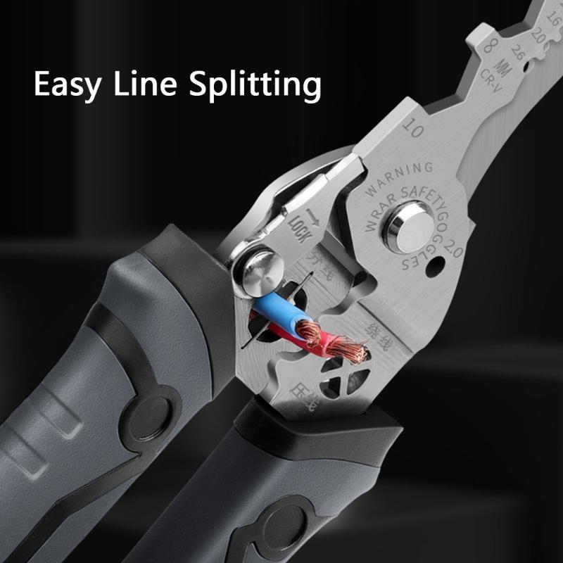 Professional Electrician Wire Stripper Crimping Tool Efficient Function Pliers Ergonomic Handle Carbon Steel Build For Home Workshop Use