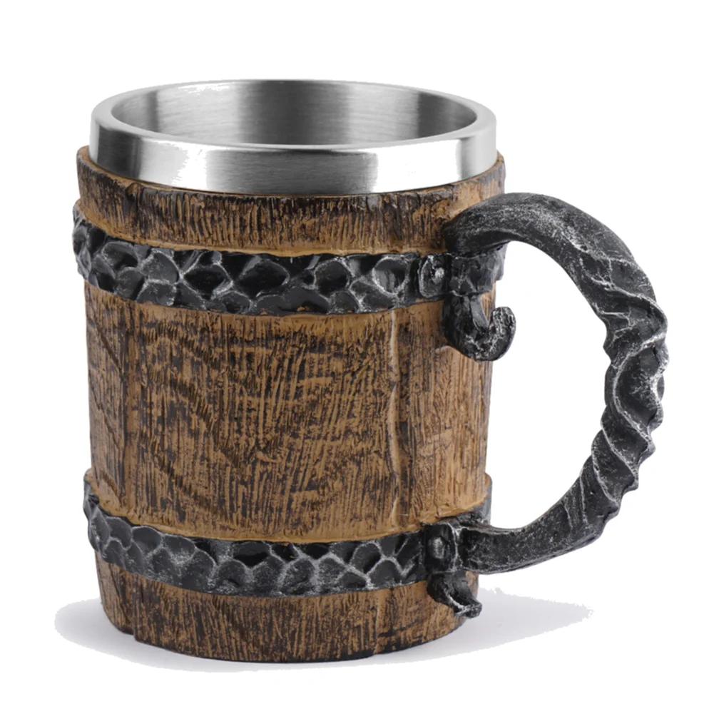 Edelstahl Totenkopf Tasse Bier Kaffee Tasse Wikinger Trinkbecher Skelett Harz Bier Tasse Halloween Geschenk Dekoration Ornament