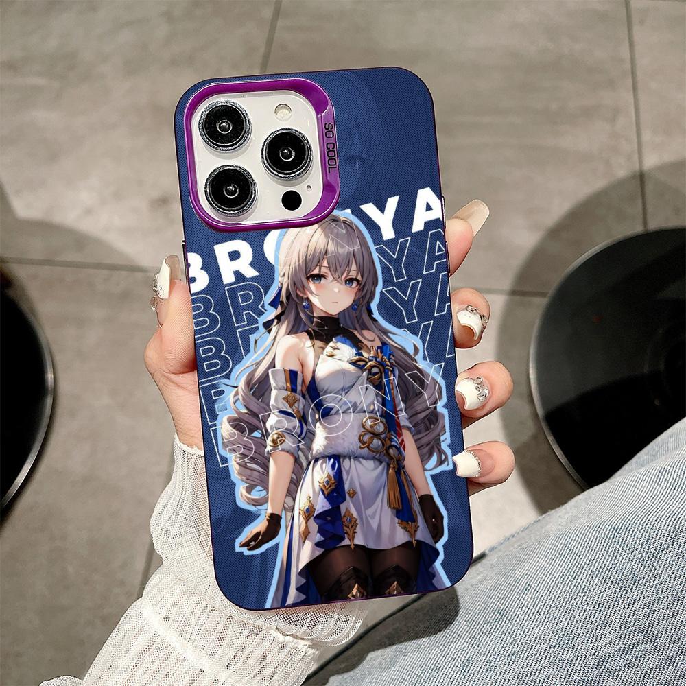 

HSR Bronya Purple Translucent Mobile Phone Case for iPhone 17 16 15 14 13 12 11 X XR XS Air Pro Max Plus Colorful Cover iPhone 15 Pro