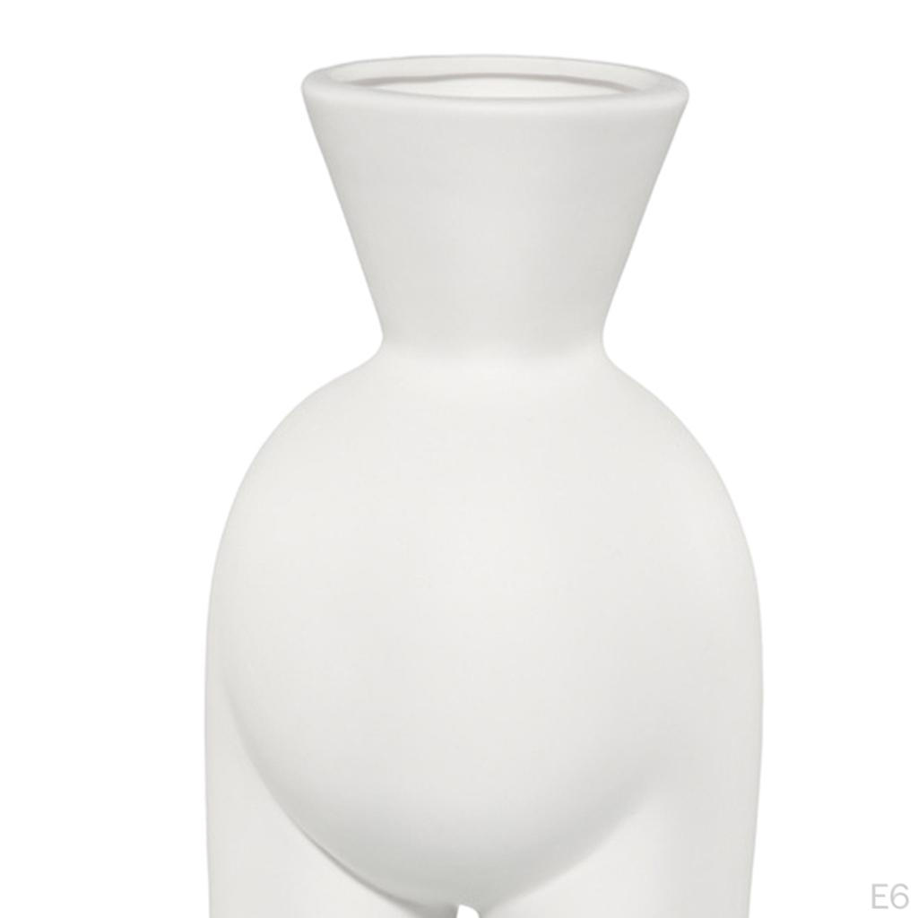 Ceramic Flower Vase, White Modern Human Body Vase Statue Decor, Creative Pot Sculpture, Decoration