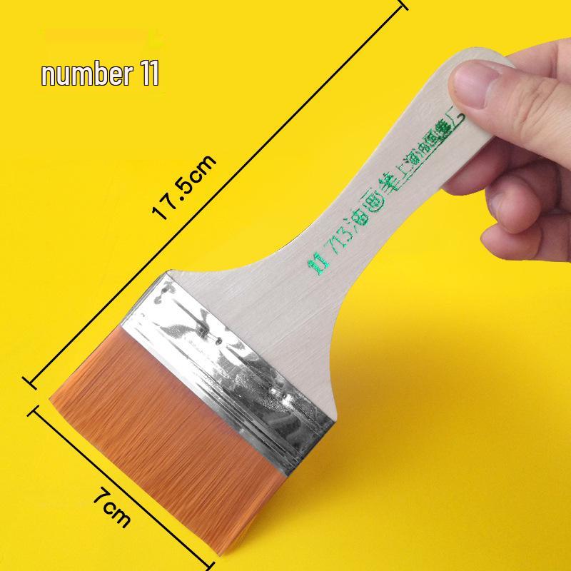 Nylon Bristle Short Handle Brush for Oil & Acrylic Painting - 12 Models for Hand-Painted Walls and Large Areas