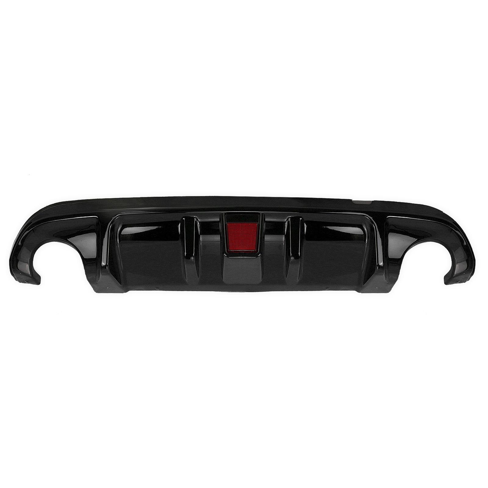 Rear Diffuser Bumper Lip For Infiniti Q50 2014 2015 2016 2017 Carbon Fiber Look/Gloss Black Boot Spoiler Kit With LED Brake Lamp