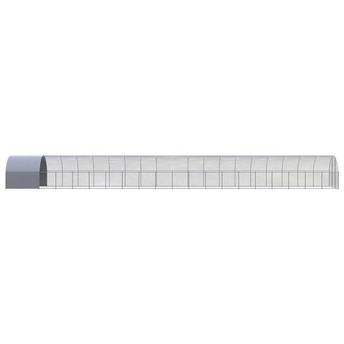 Poulailler d'extérieur - MAISON EXCLUSIVE - 3 x 20 x 2 m - Acier galvanisé - Toit polyéthylène étanche - Grillage