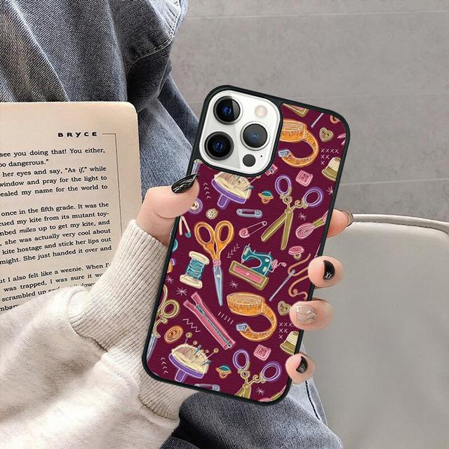 Sewing Scissors Buttons Phone Case Cover for iPhone 17 Air 16 16e 15 13 14 11 12 Pro Max Plus  coque fundas Shell