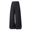 Heavy texture imitation woolen texture casual pants men's autumn and winter vertical stripes pleated loose suit long pants