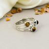 925 Sterling Silver Brown Tiger Eye Gemstone Round Shape Handmade Ring For Women
