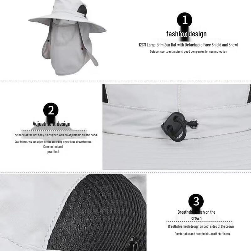 Zhenchangsheng Outdoor Detachable Anti-UV Sun Hat