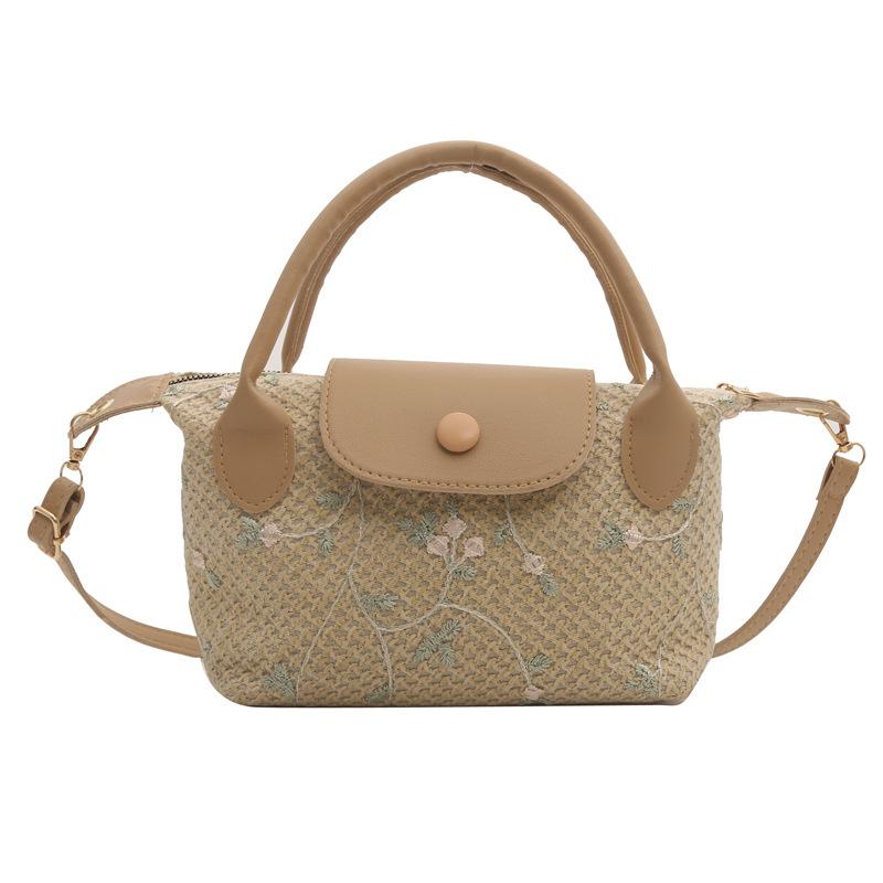 Straw Fashion Gentle Handbag 2025 Spring New Versatile Ins Messenger Bag Foreign Style Small Square Bag Women