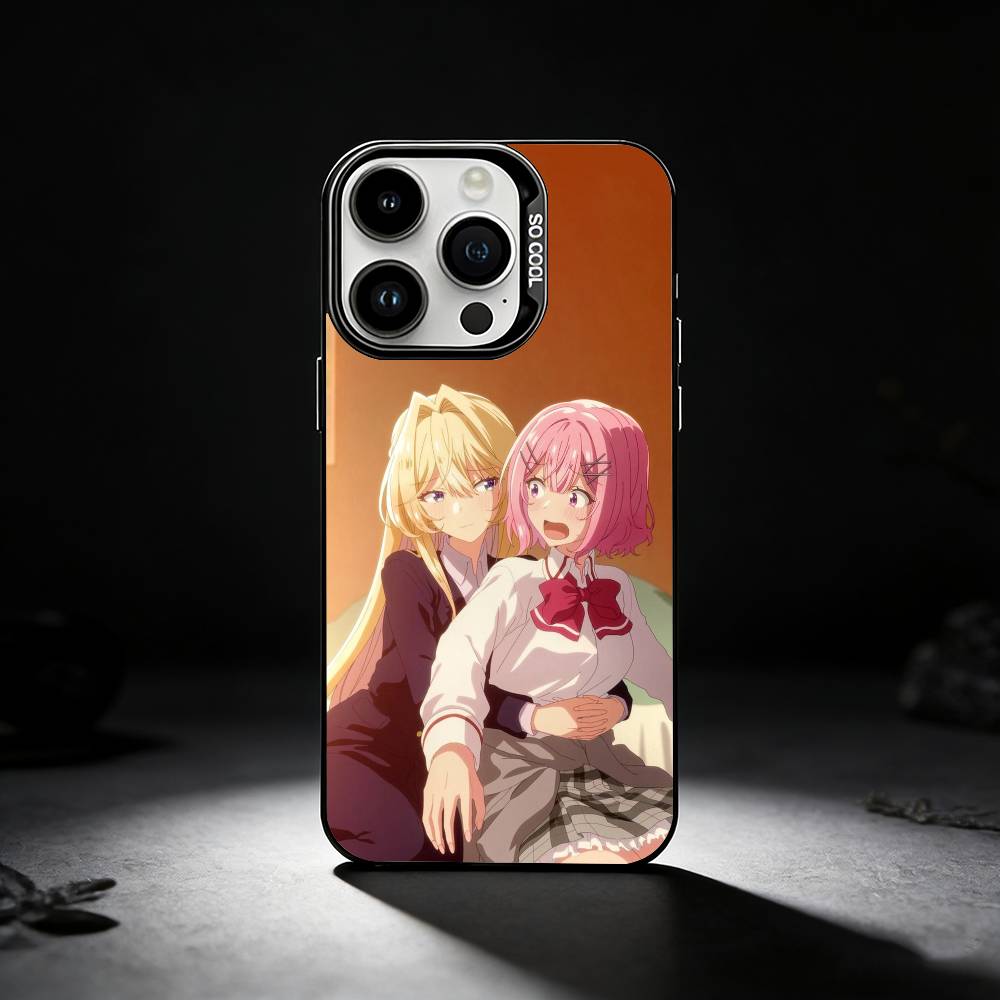 Watanare Anime Phone Case For iPhone 17,16,15,14,13,12,11 Plus,Pro Max,XS,Colored Silver Phone Case