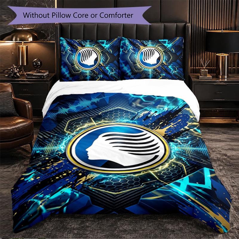 Biancheria da Letto a Tema Atalanta FC Set 3 Pezzi Copripiumino Biancheria da Letto Decorativa Per Camera Teen Decorazione Casa