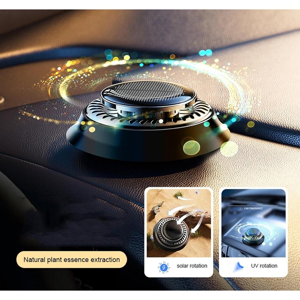Solar Powered Car Air Freshener - Cyclone Car Diffuser Solar Odor Eliminator Fragrance Ornament White