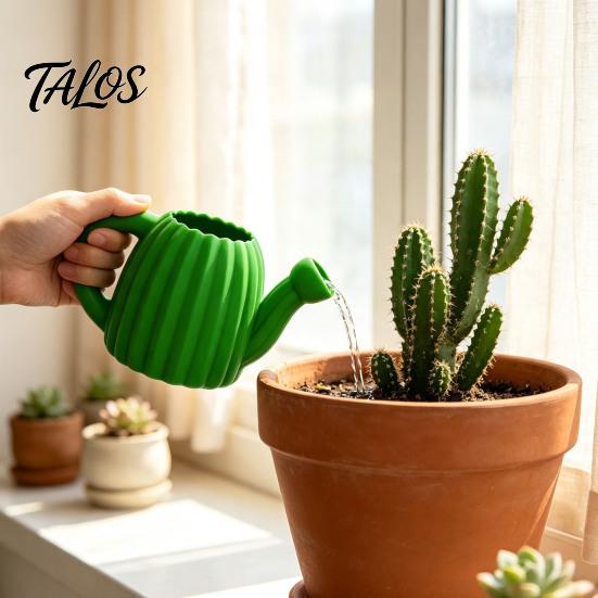 Ergonomic Handle Water Can Cute Cactus Watering Can, Shower Head Plastic Small Plant Waterer Pot, for Houseplants, Indoor Flowers Decorative