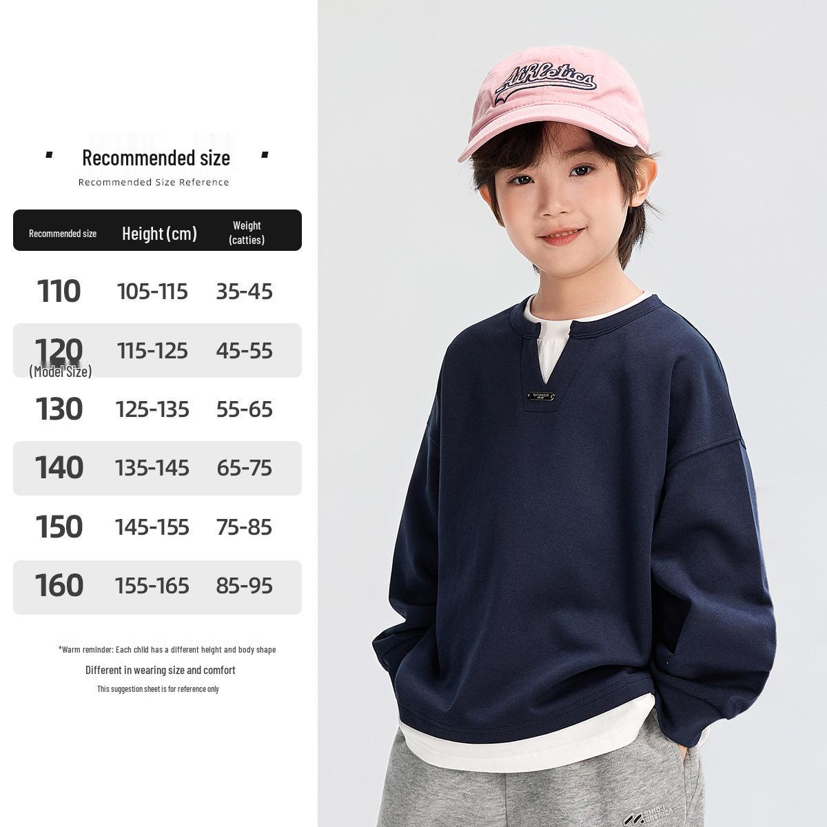 

Fairy Tale Memory Boys V-Neck Long-Sleeve Sweatshirt for Spring and Autumn 130 cm