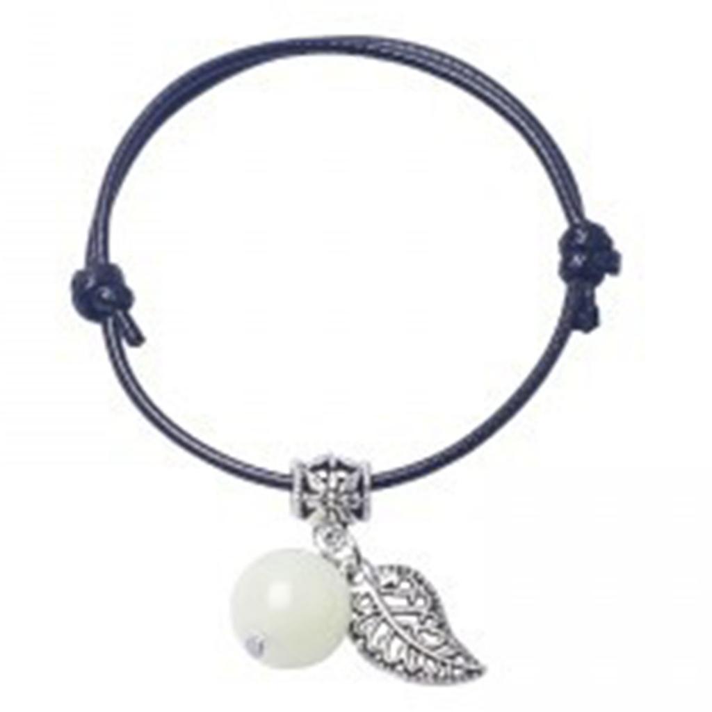 2pcs Bracelets Luminous PU Leather Adjustable Unisex Fashionable Rope Pendant Friendship Bracelet