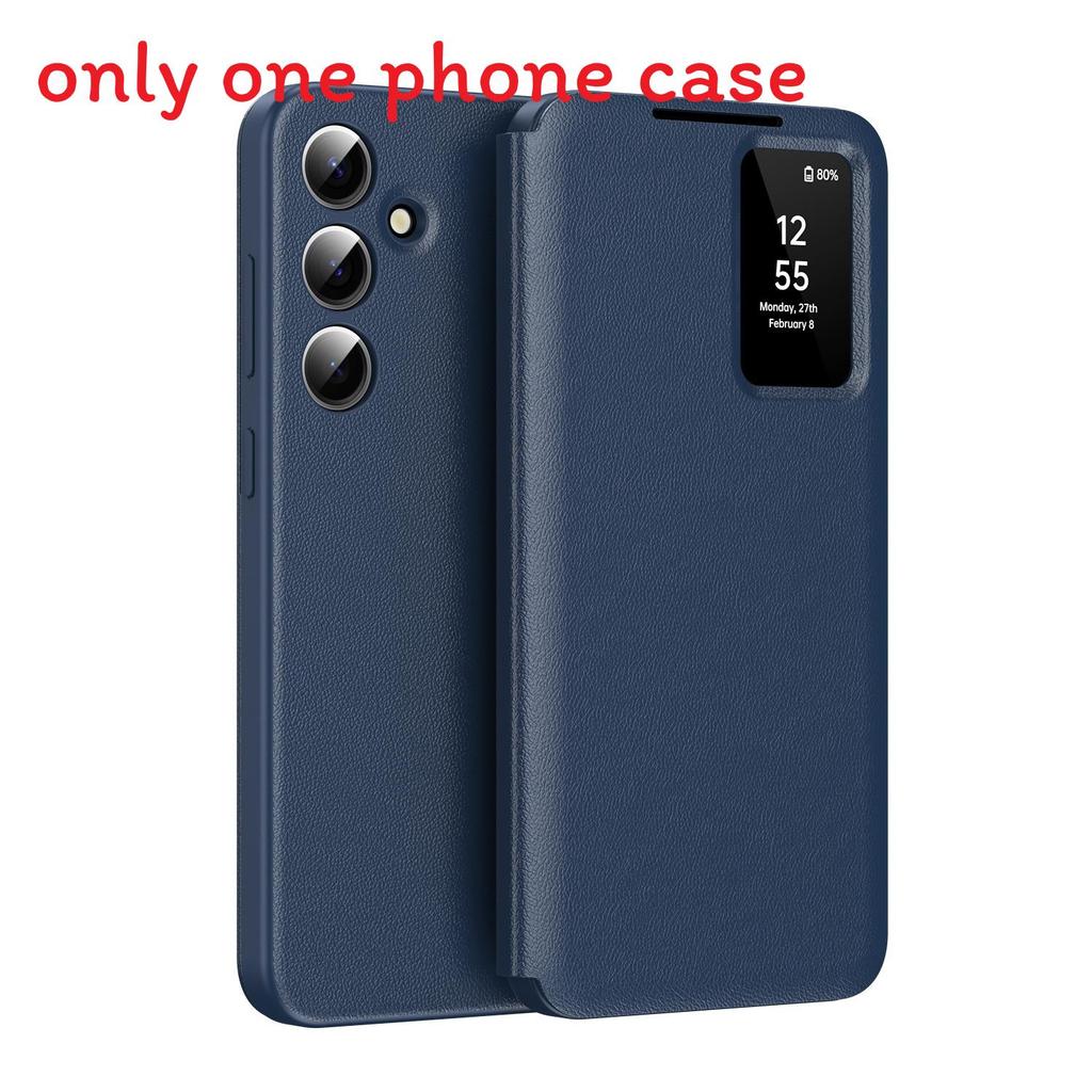 For Galaxy S25 Ultra With View Window Leather Phone Case And Slot Card