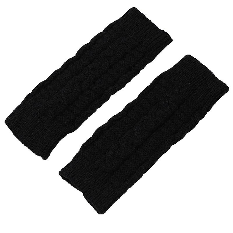 1 Pair Acrylic  Unisex Comfortable Short Figure 8 Twist Half Fingerless Gloves for Typing for Men and Women