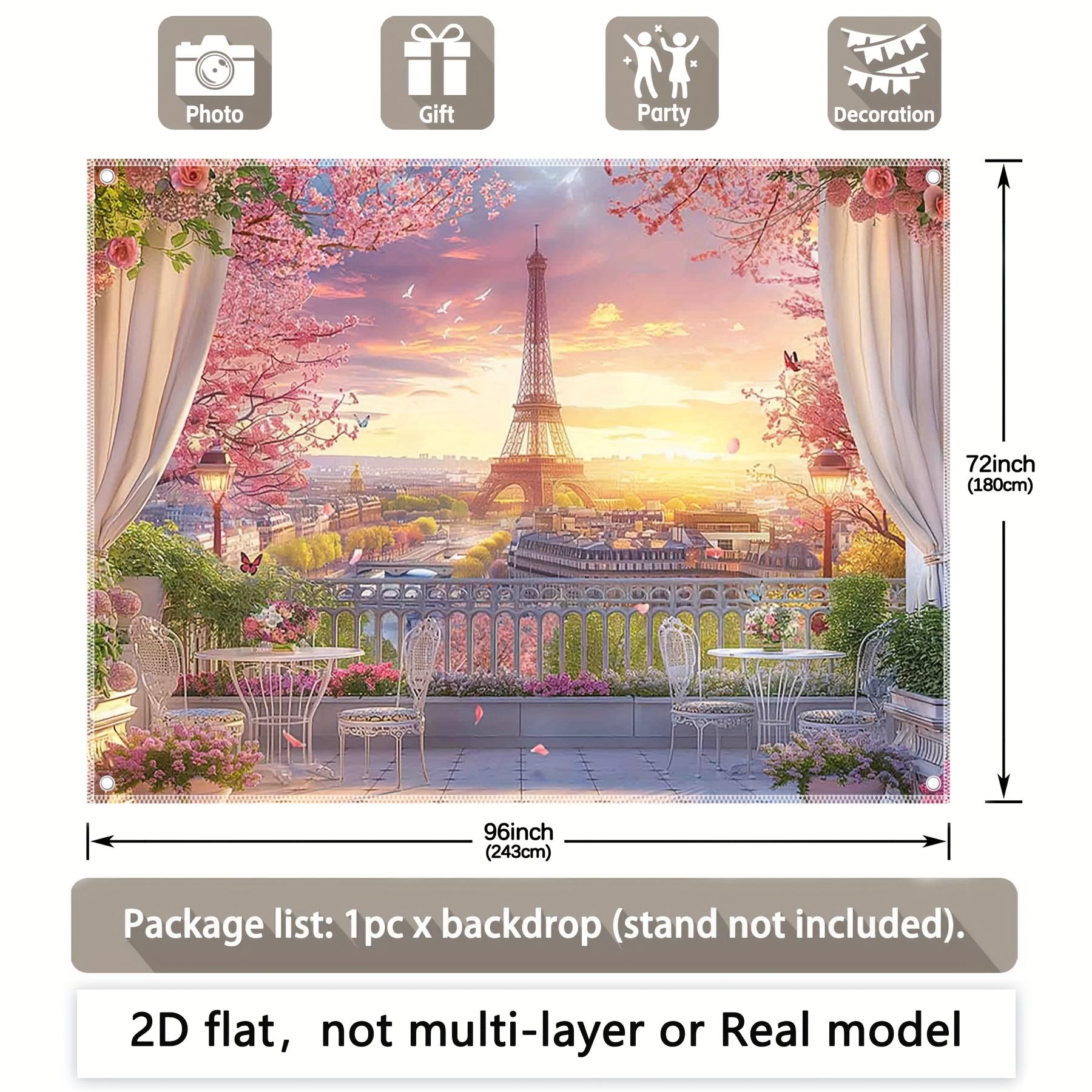 VIKAMA Eiffel Tower Tapestry Paris France City Sunset Landscape Tapestry Living Room Decorative Tapestry Home Room Decor 74x94cm(29x37in)