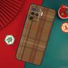 Brown Plaid Case For Oppo A78 A98 A58 A38 A18 A54 A74 A94 A80 A60 A40 A96 A76 A16 A15 A17 A57 A5 A6 Pro