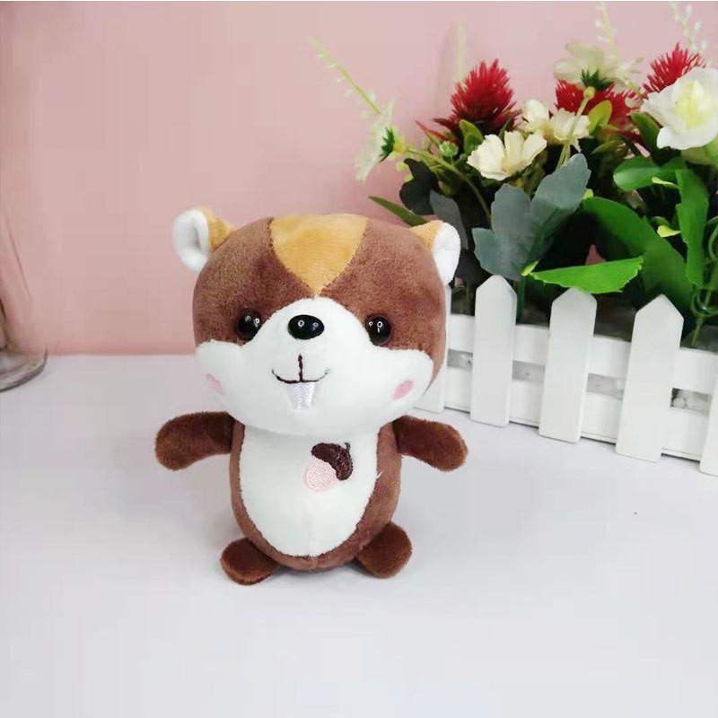 

Whimsical Plush Squirrel Keychain Cartoon Animal Design For Bags Gifts And Keychains коричневый