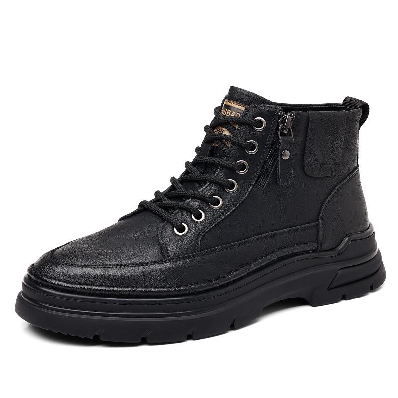 2024 Men's High-Top Martin Boots - Thickened Autumn/Winter Plus Velvet Cotton Sneakers