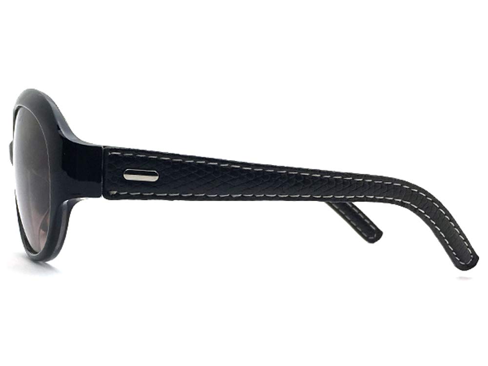 LEATHER TEMPLE BUTTERFLY SUNGLASS temple butterfly Black extract SMOKE HALF [DESIGN EYEWEAR] (leather sunglasses) ×