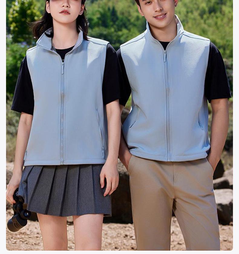 Custom Logo Softshell Vest: Autumn/Winter Red Jacket with Stand-up Collar for Annual Meetings and Events