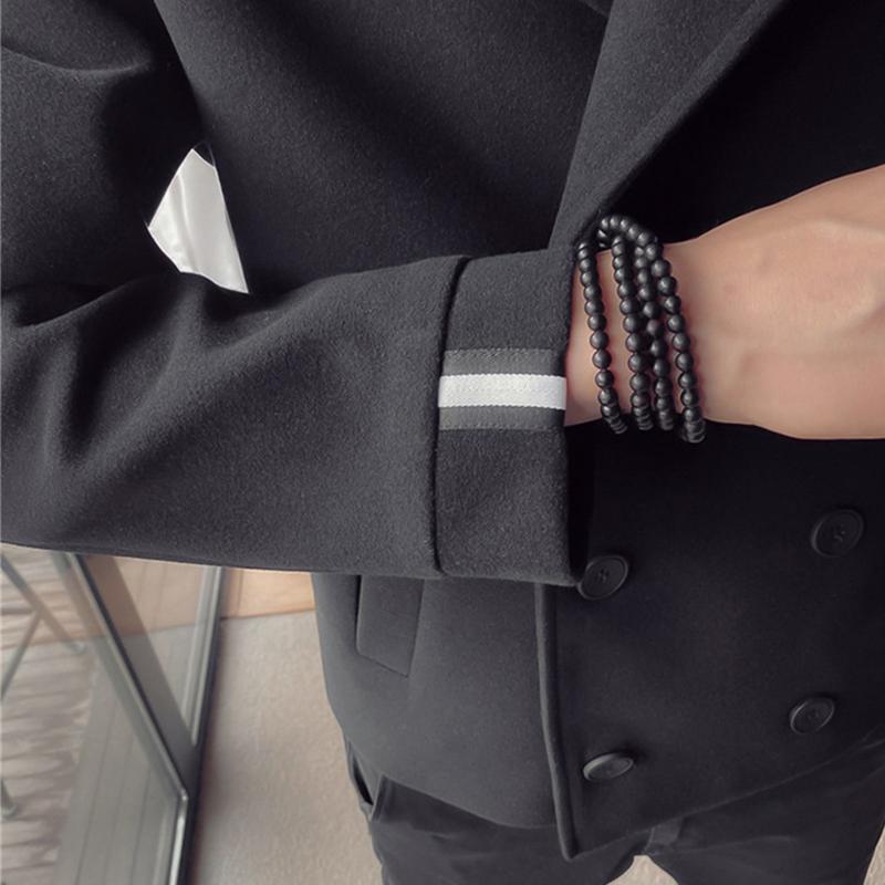 IELGY Vindjakkejakke Kort ullstoff for menn Design Sense Koreansk motetrend Kjekk britisk stil