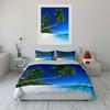 Palm Trees Beach Blue Sky White Sand Bedding Set For Kids Luxury Gift 3Pcs Digital Print Comforter Set Soft Comfortable