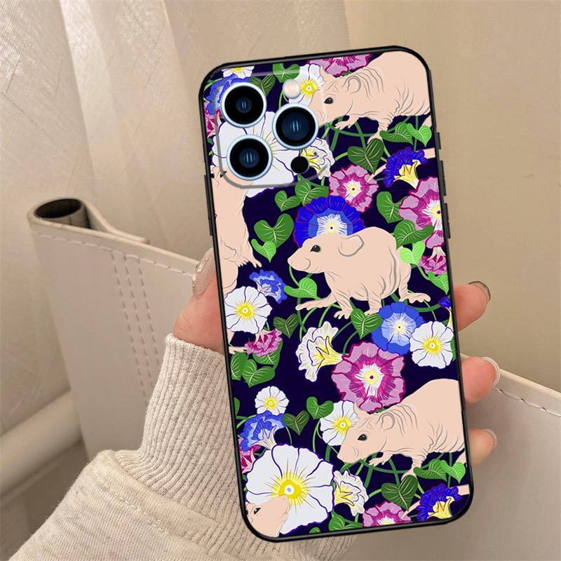 Cute Rattie Rats Phone Case For iPhone 16 15 14 13 11 12 17 Pro Max Mini 15 16 Plus 16e 17 Air Cover Coque