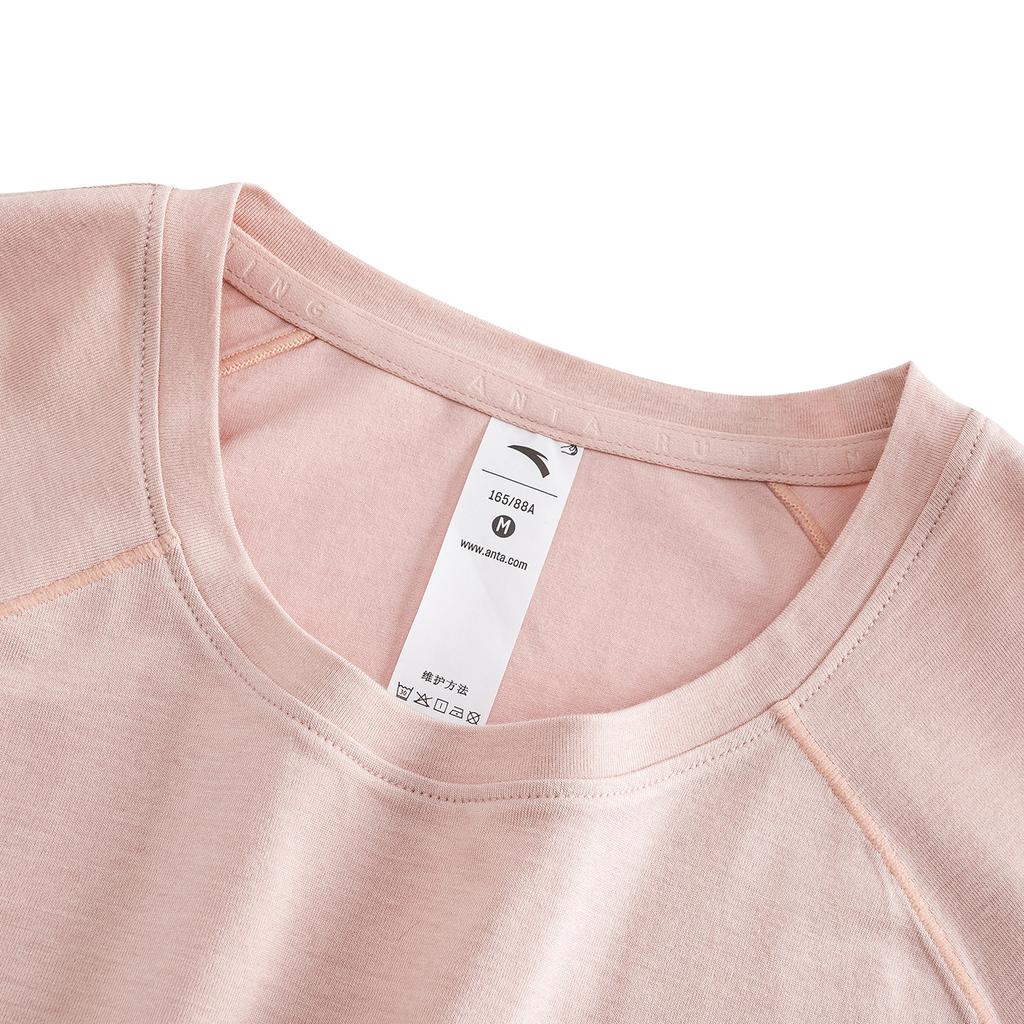 Anta Running Series Womens Long Sleeve Knitted Top 2026 Autumn Long T-Shirt Women Tops Light-Orchid-Pink 962635404-6