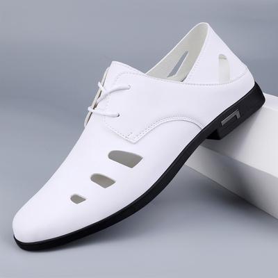 Scarpe da Uomo Estive Traforate Moda Pelle Scarpe Comfort Suola Morbida Traspiranti Antiscivolo Leggere Taglie Forti Scarpe Casual