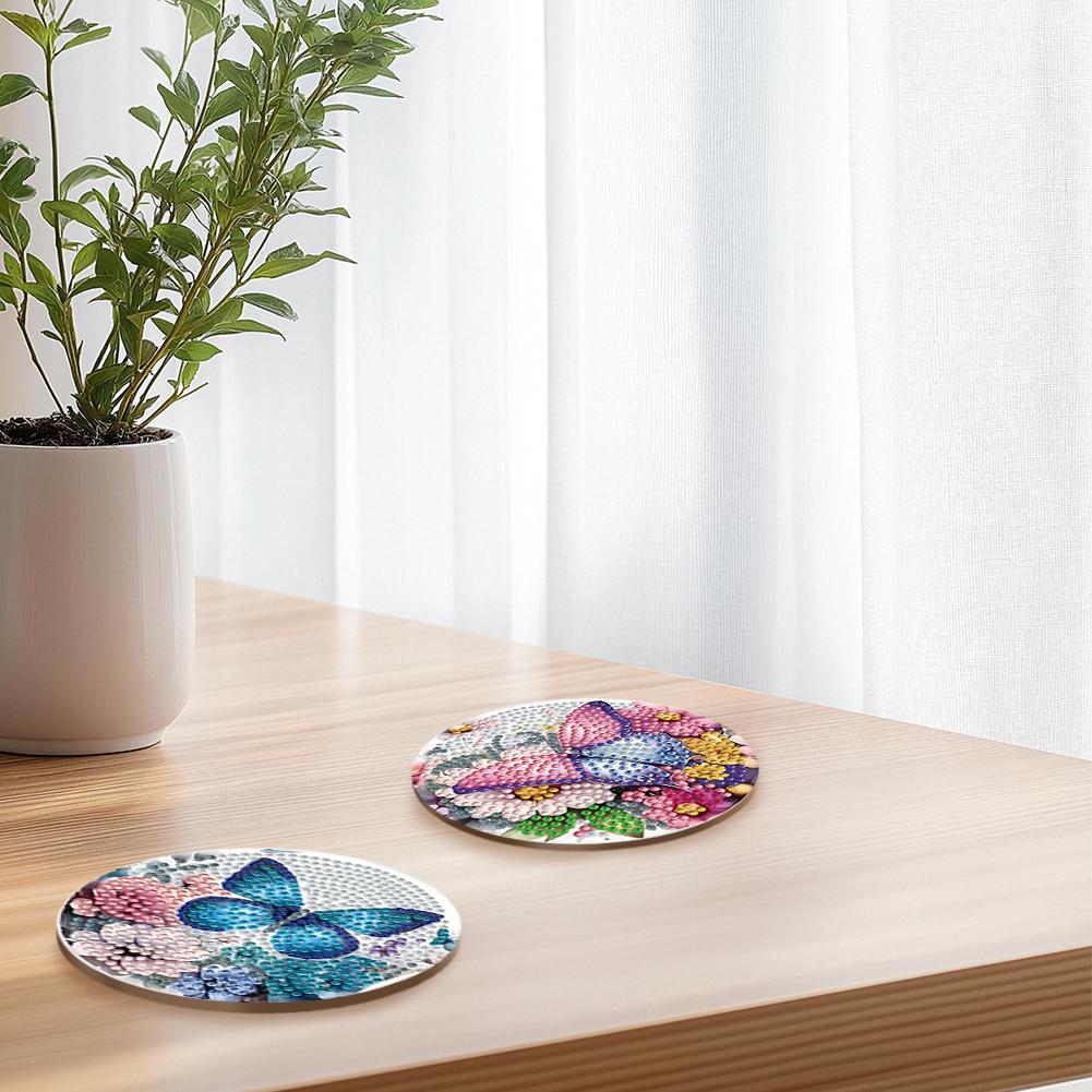8pcs Animal DIY Diamond Painting Art Coaster Kit Special Shape Diamond Painting Crafts Coaster for Adults Beginner Gift Supplies