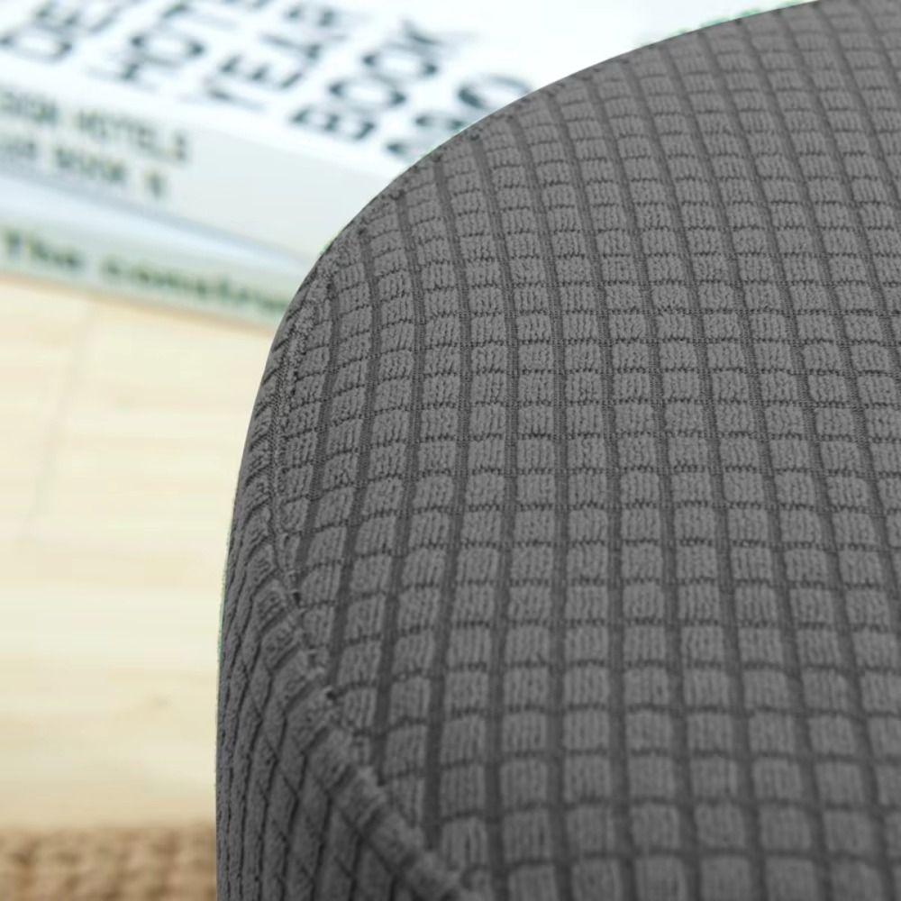 Round Shape Round Ottoman Slipcover Dustproof Universal Footstool Cover Polar Fleece Elastic Chair Cover