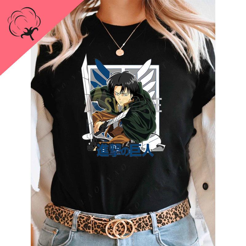 Anime Shirt Attack on Titan T Shirt Vintage Style Shingeki No Kyojin Short Sleeve Oneck Japanese Unisexga Eren Mikasa Graphic Top