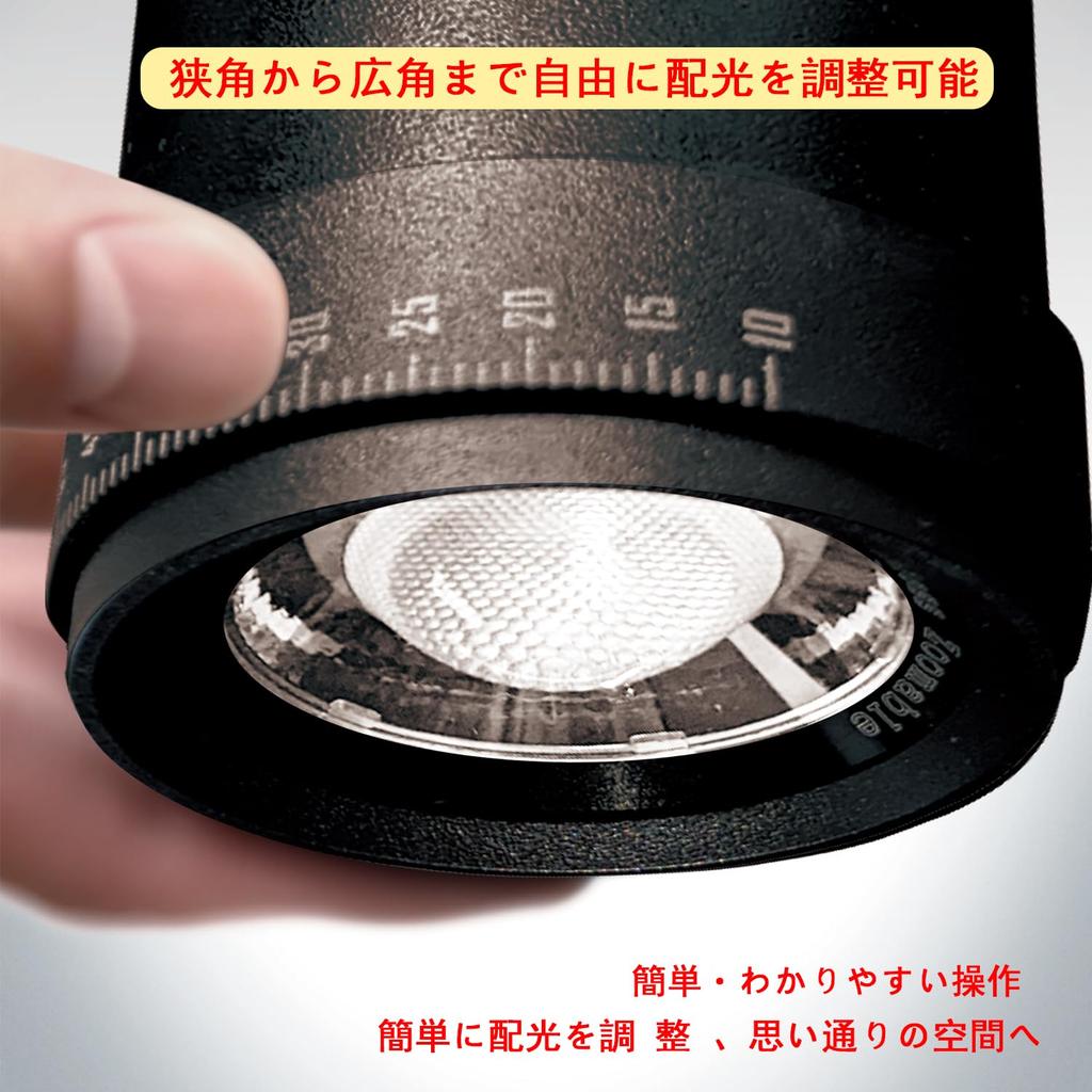 LED Spotlight for Duct Rails, Warm White, 100W Equivalent, Adjustable Beam Angle, 10W, Dimmable, 2.4GHz Wireless Remote Control, 1-Pack (Black)