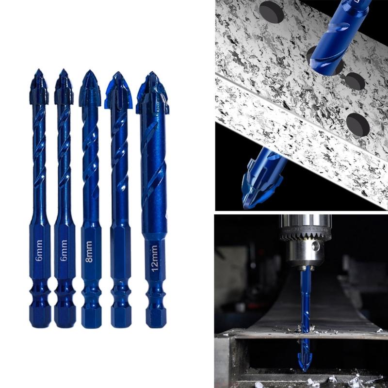 Serrated Drill with Misaligned Alloy Triangular Drill Wear-Resistant Easy to Drill Holes for Ceramic Tiles