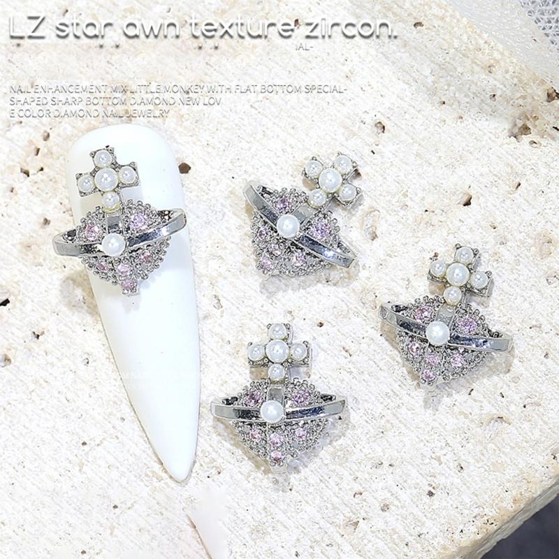 Nail Charms Exquisite 3D Accessories with Zircon DIY Nails Art Manicures for Salon or Home Use