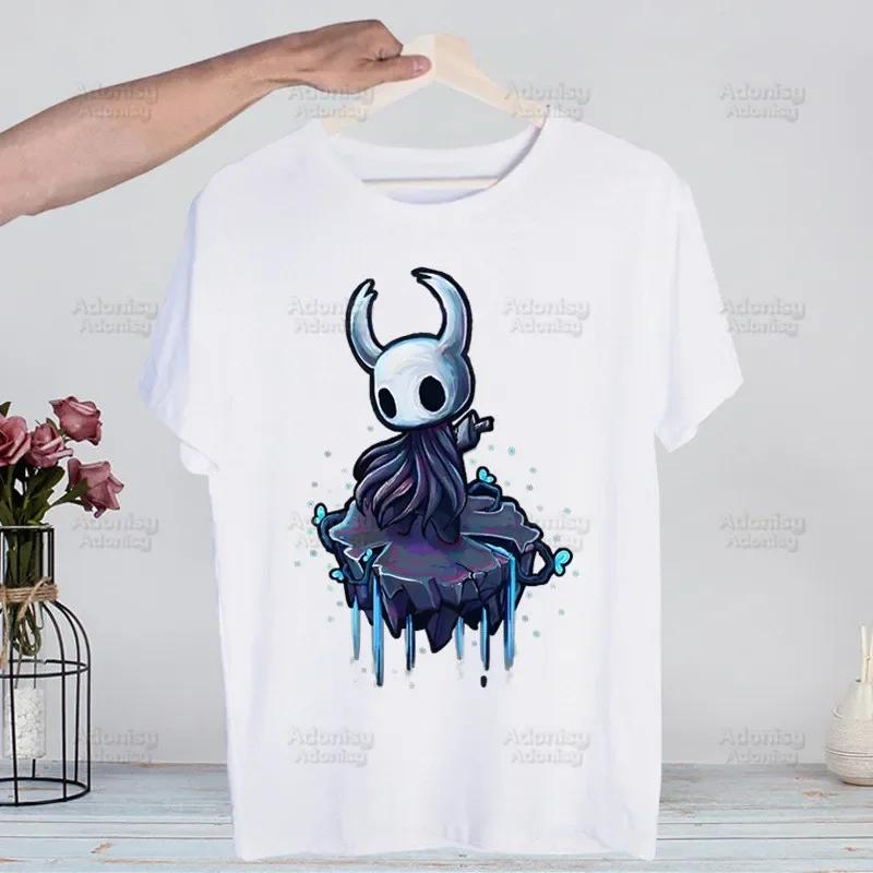 Hollow Knight Game Shirt Funny Vintage Crew Neck Men's Hollow Knight Anime T-Shirt Women Top Tee Streetwear