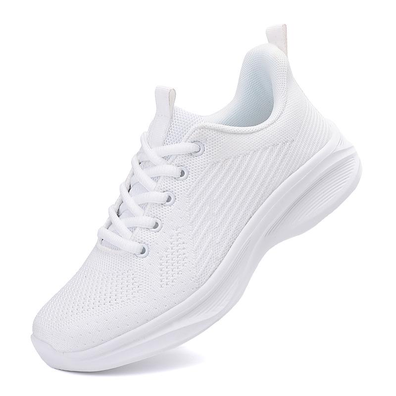 Flying Woven High Elastic and Lightweight Running Shoes Spring and Summer New Women's Shoes Middle School Students Lightweight and Breathable