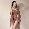 Sexy underwear French ice silk split two-piece sling sexy hollow soft and comfortable set