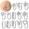 1PC Stainless Steel Fake Nose Ring Hoop Septum Rings Non Piercing C Clip Lip Ring Earring for Women Fake Piercing Body Jewelry 4